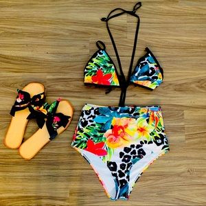 *SOLD** Floral bathing suit